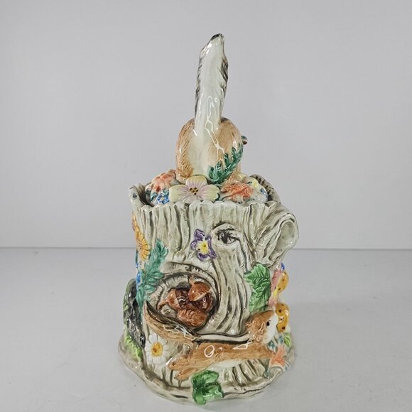 Vintage Fitz & Floyd Woodland Spring Chipmunk Squirrel Small Canister Jar *Chip* - Picture 5 of 10